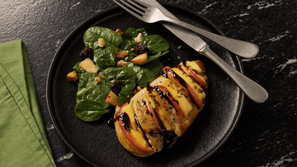 Apple and Gouda Hasselback Chicken with Balsamic Glaze - Just Bare Foods