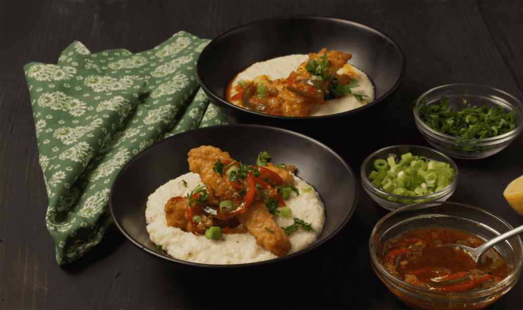 Cajun-Style Chicken with Creamy Grits - Just Bare Foods